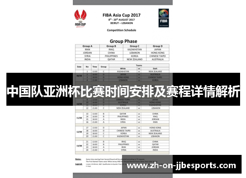 中国队亚洲杯比赛时间安排及赛程详情解析